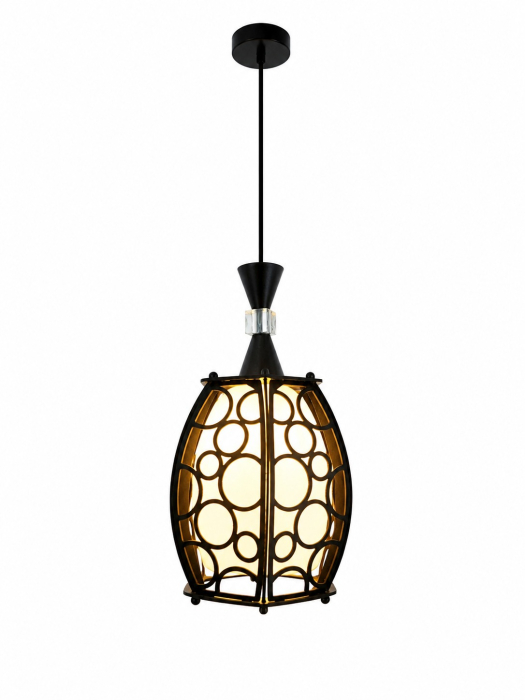 Pendul 2363/1 cu abajur sticlă mată și detalii lemn – design modern [2]