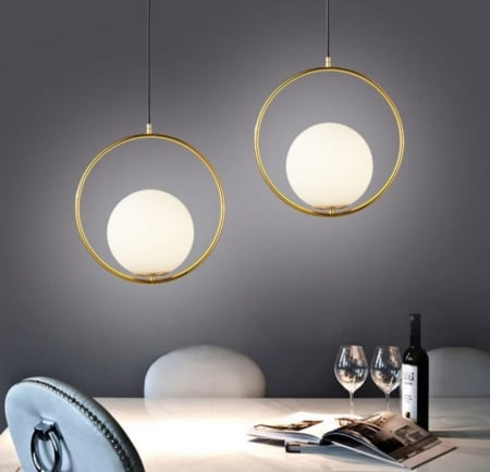 Pendul 1113/1 – metal și sticlă albă, finisaj auriu, crom sau negru, Ø25×H100 cm [4]