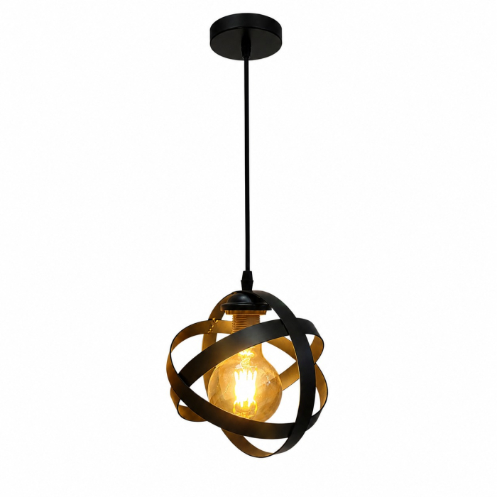 Pendul 7701/1 Negru – Iluminat Modern Sferic pentru Dormitor, Bucătărie și Living [3]