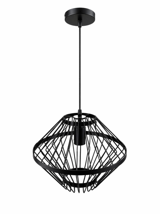 Pendul 8212 BK metal negru stil industrial colivie Ø31cm [3]