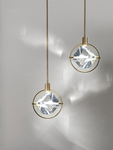 Pendul 8908 – sticlă și metal auriu, E14, glob 20 cm, înălțime reglabilă [2]