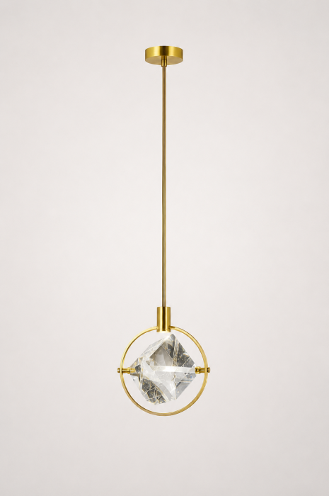 Pendul 8908 – sticlă și metal auriu, E14, glob 20 cm, înălțime reglabilă [2]