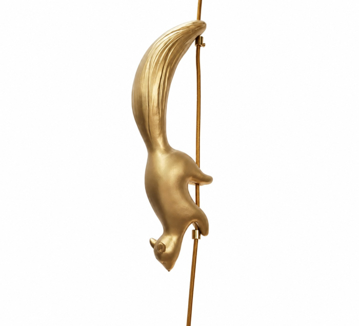 Pendul decorativ 2513/1 – veveriță rășină auriu, E27, cablu reglabil [4]