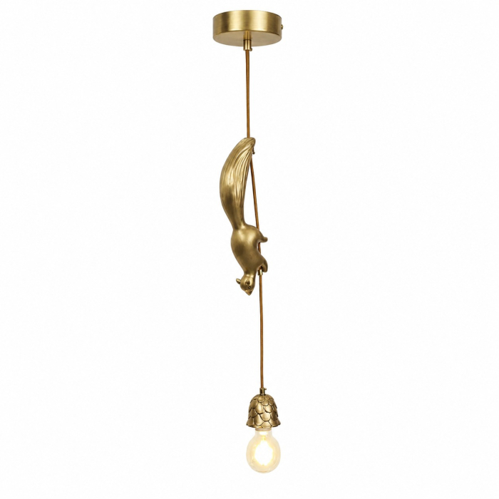 Pendul decorativ 2513/1 – veveriță rășină auriu, E27, cablu reglabil [2]
