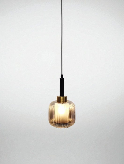 Pendul decorativ 7027/1 SM, sticlă fumurie și alb mat, cablu reglabil, E27 [4]