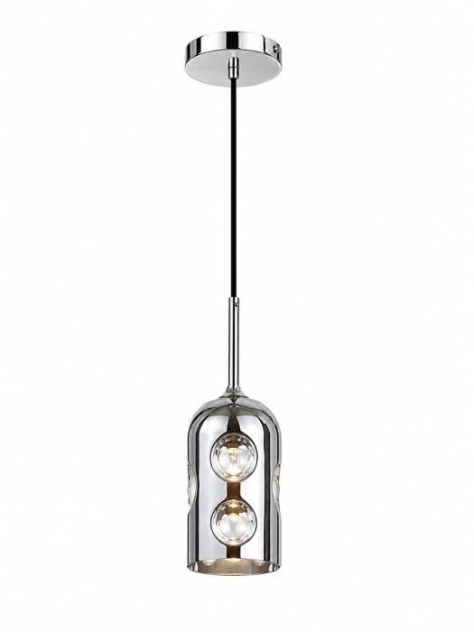 Pendul Decorativ 9105 cu Sticlă Embosată și Finisaj Auriu sau Crom [2]