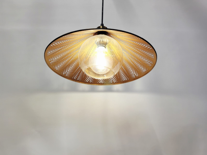 Pendul metalic 9110/1 BK, finisaj negru și auriu, design modern conic [4]