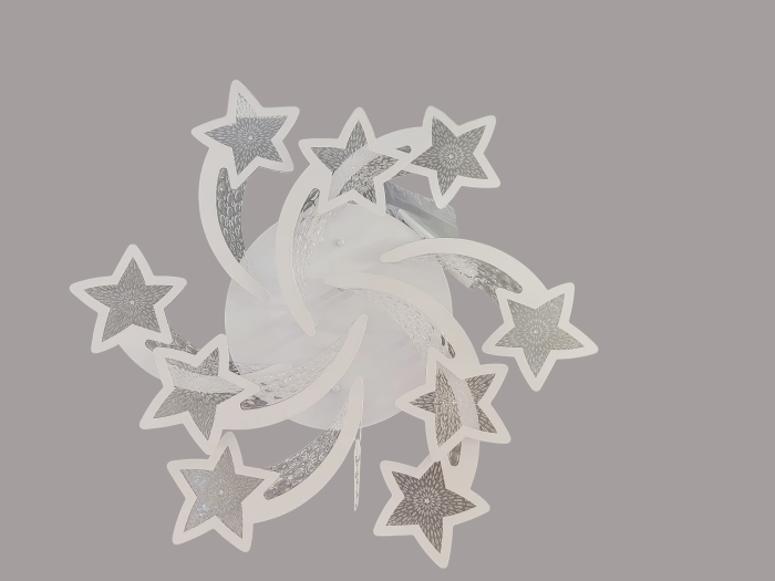 Plafonieră 3142/6+3 acril alb transparent, design stele, 240W, 70 cm [2]