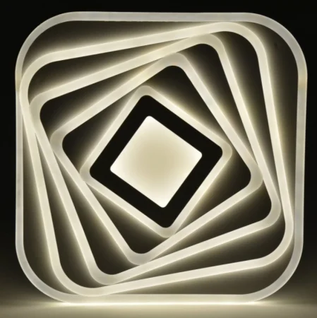 Plafonieră LED 200W cu telecomandă, reglaj lumină caldă/neutră/rece, 50x50 cm, alb, [2]