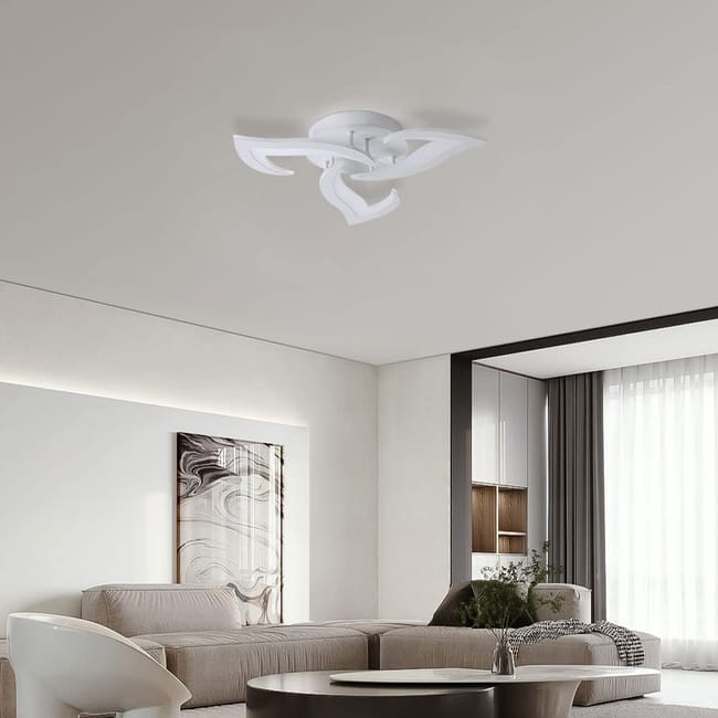 Plafonieră LED MX2394/3, 48W, cu Telecomandă, 3 Tipuri de Lumină, Alb, Design Minimalist [3]