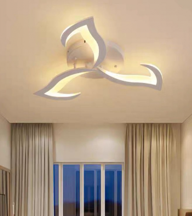 Plafonieră LED MX2394/3, 48W, cu Telecomandă, 3 Tipuri de Lumină, Alb, Design Minimalist [4]