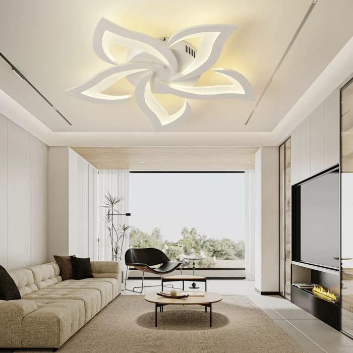 Plafonieră LED MX2394/5, 80W, Ø60 cm, cu Telecomandă, 3 Tipuri de Lumină, Design Narcisă [1]