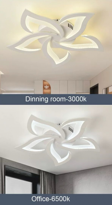 Plafonieră LED MX2394/5, 80W, Ø60 cm, cu Telecomandă, 3 Tipuri de Lumină, Design Narcisă [4]