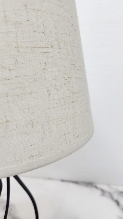 Veioză 8008, picior clepsidră negru, abajur textil E27 [2]