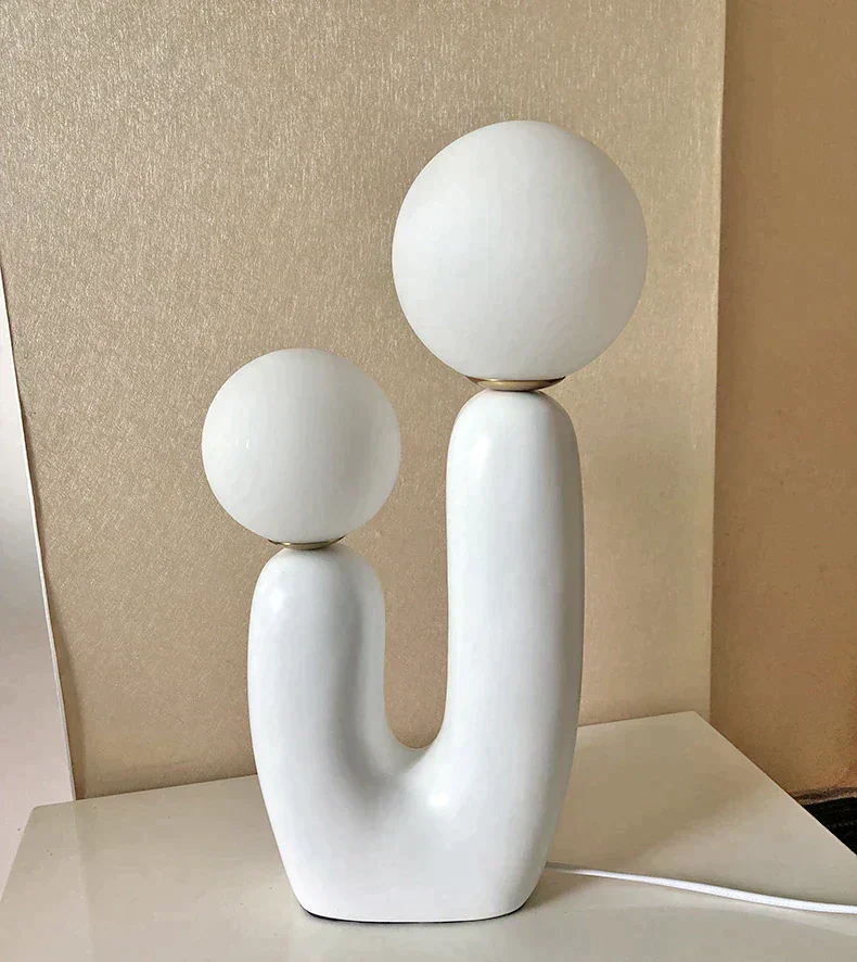 Veioză premium albă 2218/2 design sculptural cu globuri opace [2]