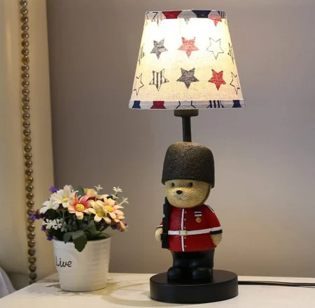 Veioză T236 pentru camera copiilor – design vesel, negru-roșu, 42 cm, E27 [2]