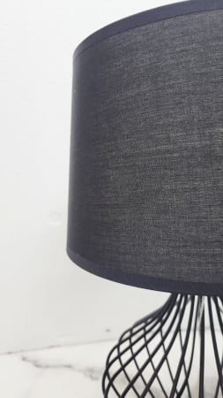 Veioză T8001, neagră, abajur textil, E27, 45 cm [3]
