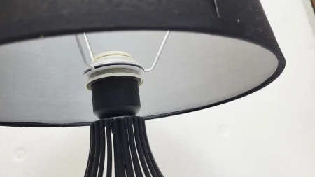 Veioză T8001, neagră, abajur textil, E27, 45 cm [4]