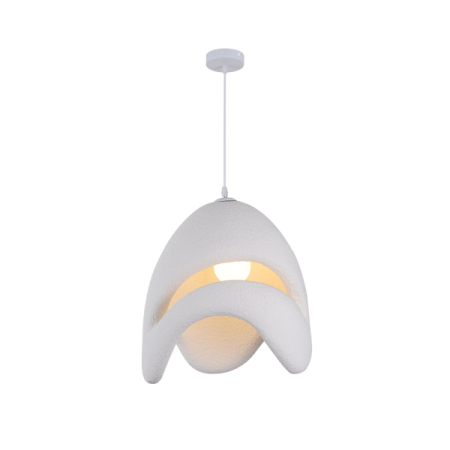 Lustră Pendul 1607/1 din Fibră de Sticlă Albă cu Design Organic Sculptural [2]