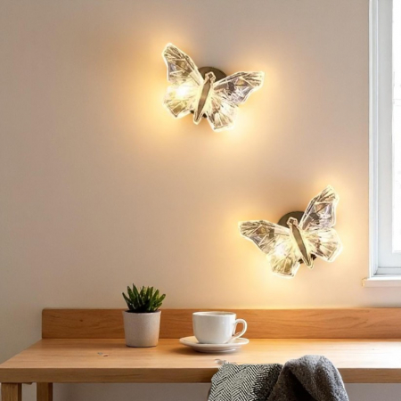 APLICE SI PLAFONIERE - Aplica Fluture 1743  LED, 20x14 cm, 3 Tipuri de Lumină