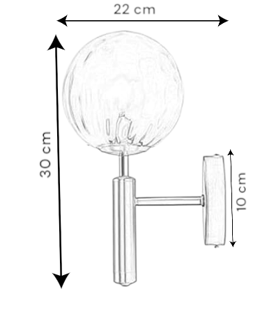 Aplica 23027 GD, metal auriu cu glob de sticlă, E27 [2]