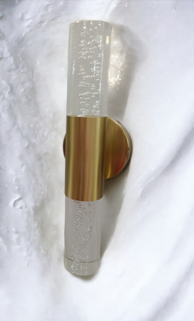 Aplica LED 2356/2 Aurie, 2 Brațe, Sticlă cu Bule, Lumină Reglabilă, Design Modern [1]