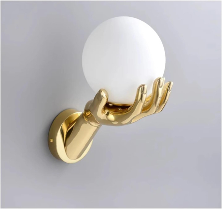 Aplica 2481 design modern, metal auriu și glob din sticlă albă mată, E27 [2]