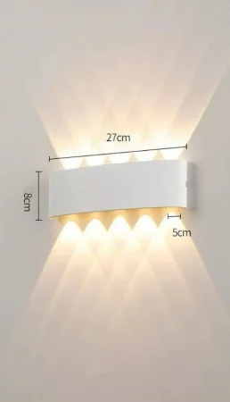 APLICE SI PLAFONIERE - Aplica LED 2858/5, 10W, IP65, aluminiu mat, lumină sus/jos, alb/negru – pentru interior și exterior