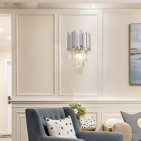 Aplica de perete 3350/2W CH, 2 becuri E14, design elegant cromat [2]