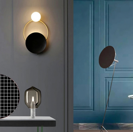 Aplica 6122 alb/negru/auriu, metal și acril, 36x25x12 cm, design modern [2]