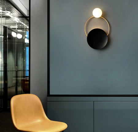 Aplica 6122 alb/negru/auriu, metal și acril, 36x25x12 cm, design modern [3]