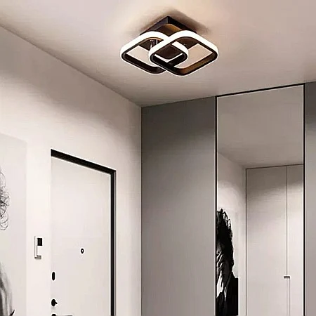 APLICE SI PLAFONIERE - Aplica LED 801 SQ Negru/Alb, 23W, Design Modern Art-Deco, Lumină Reglabilă