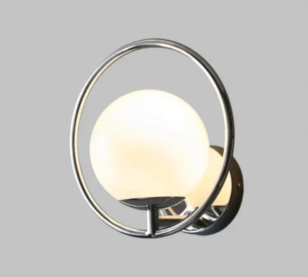 APLICE SI PLAFONIERE - Aplică de perete 8902, E27, Design Modern Elegant, Glob Sticlă Alb Mat, Înălțime 30 cm