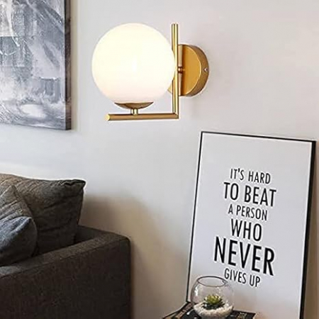 APLICE SI PLAFONIERE - Aplică de perete 2335/1 – design modern aurit cu abajur din sticlă mată