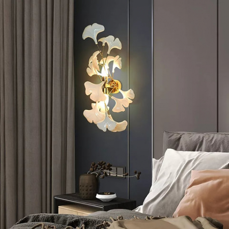 APLICE SI PLAFONIERE - Aplică de perete 9080/2, auriu cu frunze albe