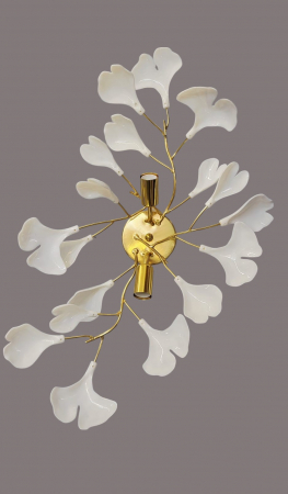 Aplică de perete 9080/2, auriu cu frunze albe [1]