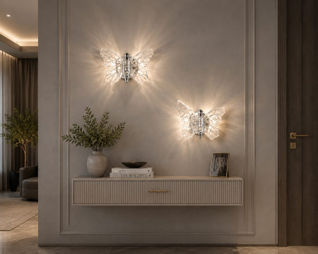 APLICE SI PLAFONIERE - Aplica Fluture 1743  LED, 20x14 cm, 3 Tipuri de Lumină