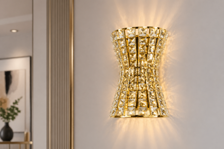 APLICE SI PLAFONIERE - Aplica LED 2512 cristal lux auriu si crom design spectaculos