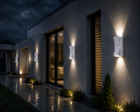 Aplică LED exterior SZ-2714 alb/negru cu iluminare sus-jos și protecție IP65 [1]