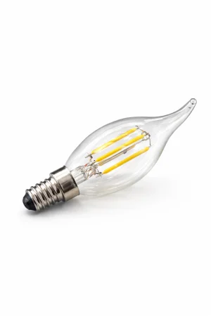 BECURI - Bec LED lumânare E14 4W sticlă transparentă filament decorativ lumină caldă