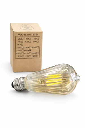 Bec LED ST64 E27 8W sticlă transparentă filament Edison lumină rece [1]