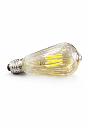 Bec LED ST64 E27 8W sticlă transparentă filament Edison lumină rece