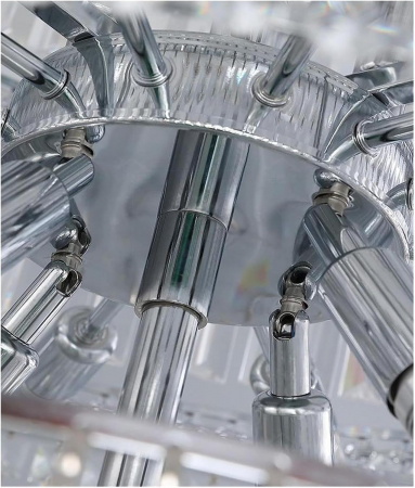 Candelabru 809 cu 56 becuri E14, 120x220 cm, design luxos, finisaj crom și sticlă tip cristal [3]