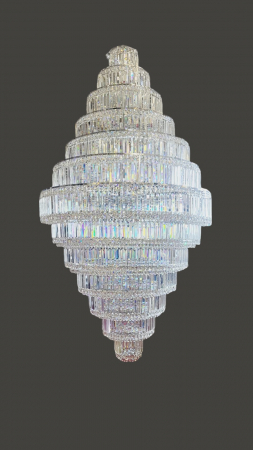 LUSTRE - Candelabru 809 cu 56 becuri E14, 120x220 cm, design luxos, finisaj crom și sticlă tip cristal