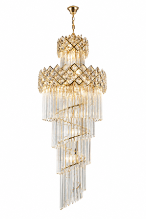 Candelabru 88158 Spirală Cristale K9 Auriu/Crom 60x180 cm Luxury [2]