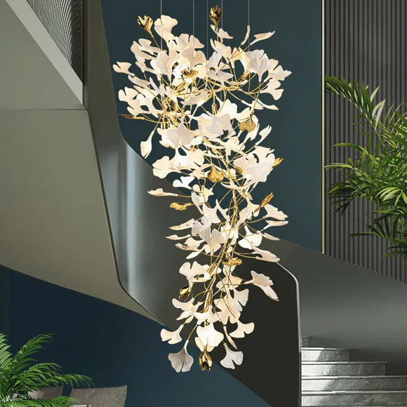 LUSTRE - Candelabru 9080 auriu, 21xE14, design floral spectaculos