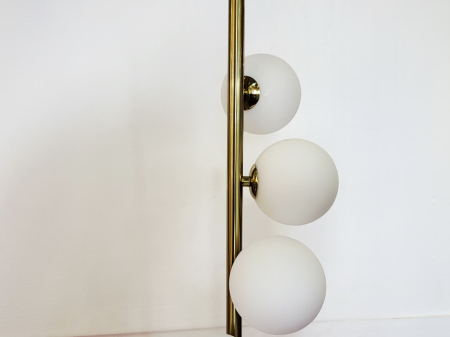 Lampadar 5008/6 metal negru și auriu cu 6 globuri sticlă albă, H 155 cm [3]