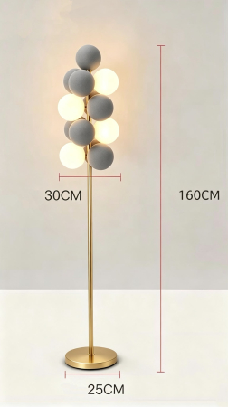 Lampadar 8521 Design Organic Metal Auriu cu 13 Globuri Decorative [2]