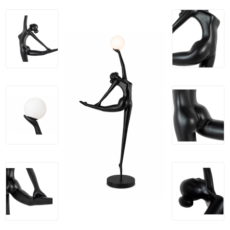 Lampadar Artistic 9110 cu Siluetă de Balerină și Glob Alb [3]