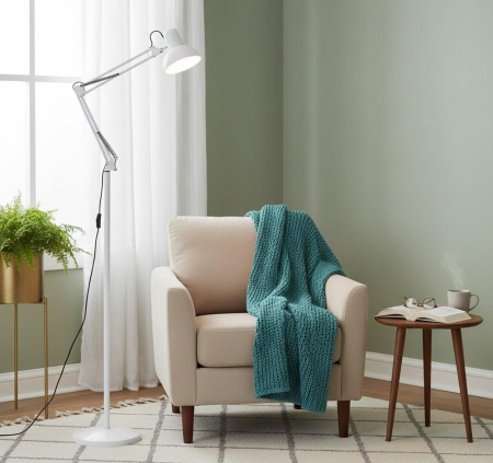 VEIOZE SI LAMPADARE - Lampadar de podea 930 tip arhitect, metal, E27, braț reglabil, 180 cm